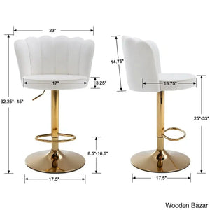 Ludkaz Swivel Adjustable Height Counter And Bar Stool (Set Of 2)