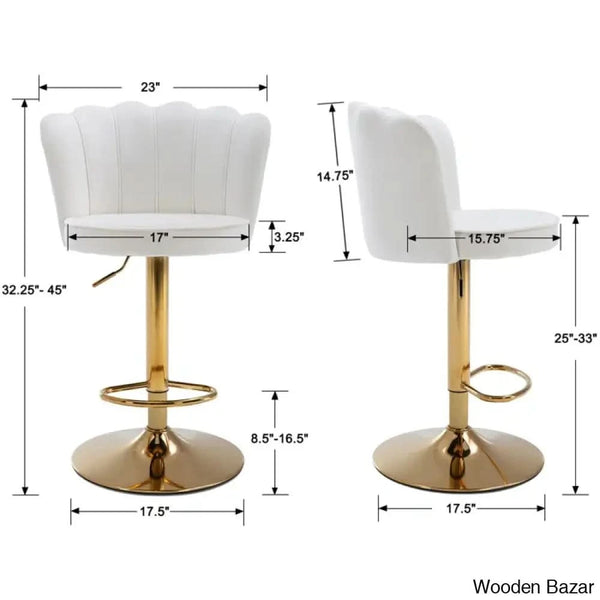 Ludkaz Swivel Adjustable Height Counter And Bar Stool (Set Of 2)