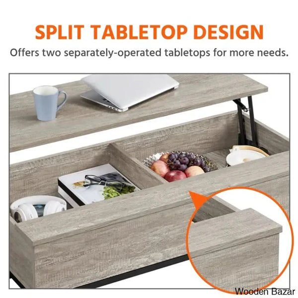 Lurdesy Lift Top Coffee And Center Table With Storage & Metal Legs
