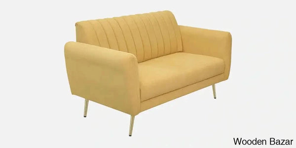 Luxurious Camel Yellow Fabric 3-Seater Sofa The Ultimate Trendy Furniture For Stylish Living Spaces