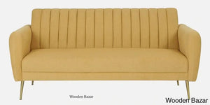 Luxurious Camel Yellow Fabric 3-Seater Sofa The Ultimate Trendy Furniture For Stylish Living Spaces
