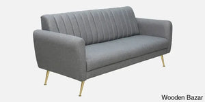 Luxurious Camel Yellow Fabric 3-Seater Sofa The Ultimate Trendy Furniture For Stylish Living Spaces