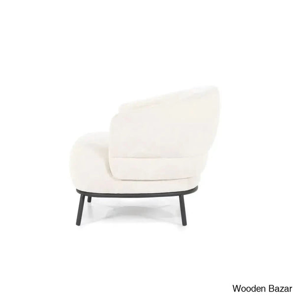 Madelyn Modish Single Seater Armchair With Metal Base - Wooden Bazar