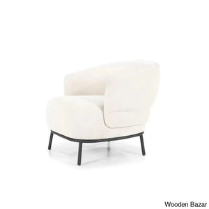 Madelyn Modish Single Seater Armchair With Metal Base - Wooden Bazar