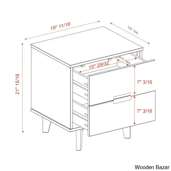 Bedside Table - Wooden Bazar