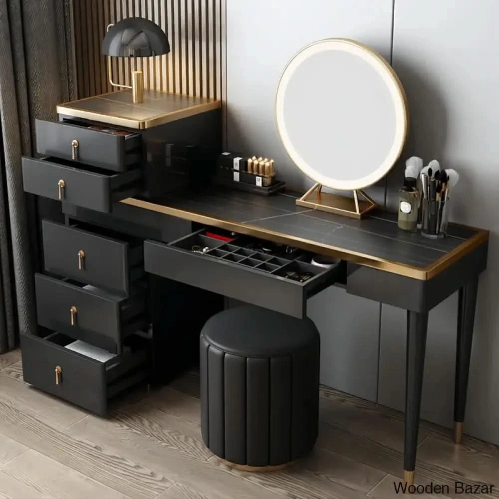Marquard Vanity Dressing Table With Mirror And Stool