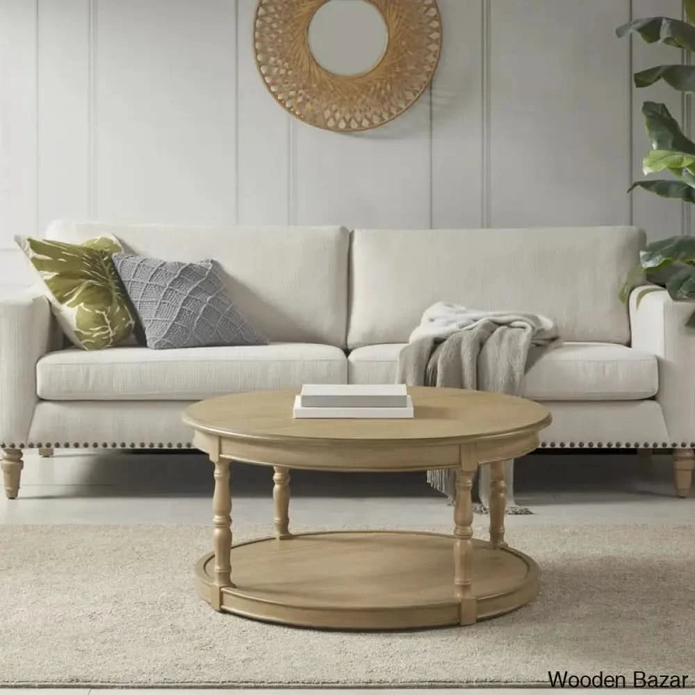 Martha Stewart Belden Caster Round Coffee And Center Table
