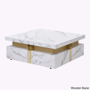 Maryann Square Storage Coffee Table With 4 Drawers And Center Table