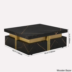 Maryann Square Storage Coffee Table With 4 Drawers And Center Table