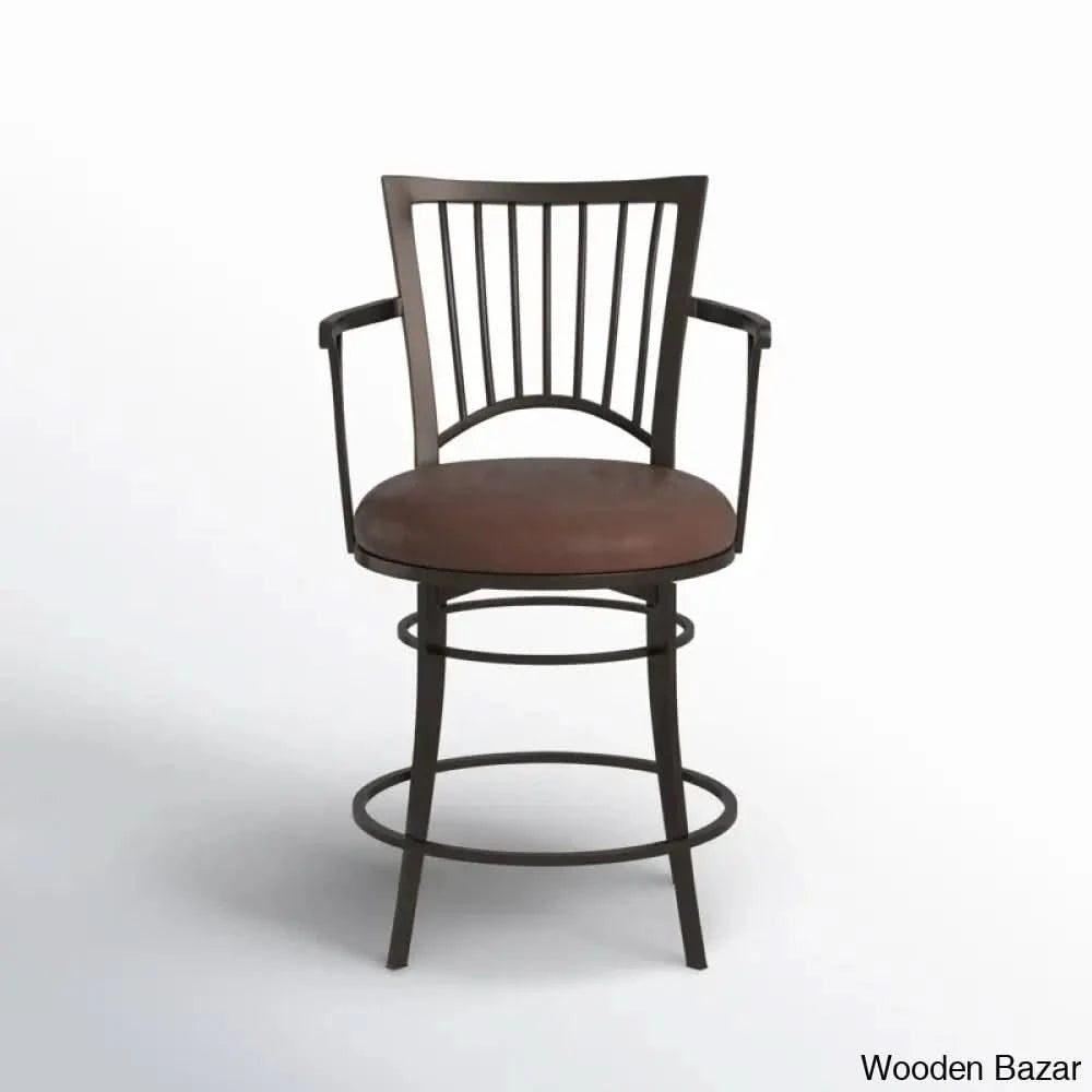 Maryrosey Swivel Upholstered Counter And Bar Stool With Metal Frame (24” Seat Height)