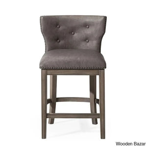Mavenj Swivel Lane Hugo Counter And Bar Stool With Vegan Leather Upholstery