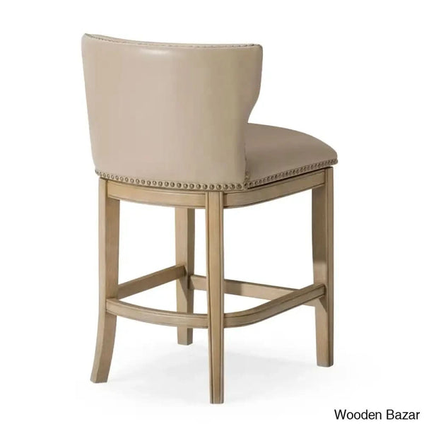 Mavenj Swivel Lane Hugo Counter And Bar Stool With Vegan Leather Upholstery