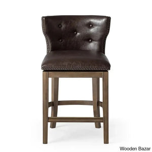 Mavenj Swivel Lane Hugo Counter And Bar Stool With Vegan Leather Upholstery
