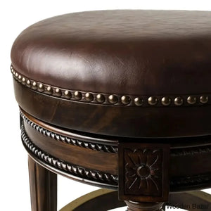 Maveno Swivel Lane Pullman Backless Counter And Bar Stool With Vegan Leather Upholstery