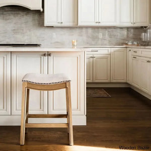 Mavenq Lane Adrien Backless Saddle Kitchen Counter And Bar Stool With Fabric Upholstery