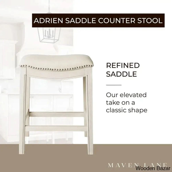 Mavenq Lane Adrien Backless Saddle Kitchen Counter And Bar Stool With Fabric Upholstery