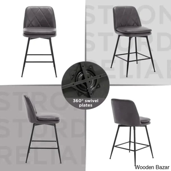 Mcohal Swivel Counter And Bar Stools 4 Pcs (Set Of 4)