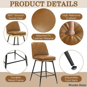 Mcohal Swivel Counter And Bar Stools 4 Pcs (Set Of 4)