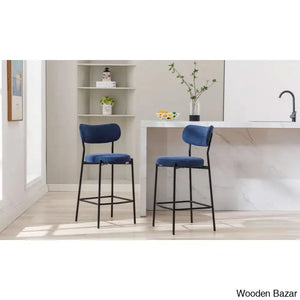 Medfielde Swivel 26’’ Modern Upholstered Counter And Bar Stools With Curved Backrest (Set Of 2)