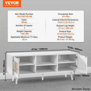 Media Console Cabinet For Large Tv’s Entertainment Center