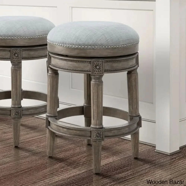Meharo Swivel Upholstered Counter With Solid Wood Frame (Set Of 2)