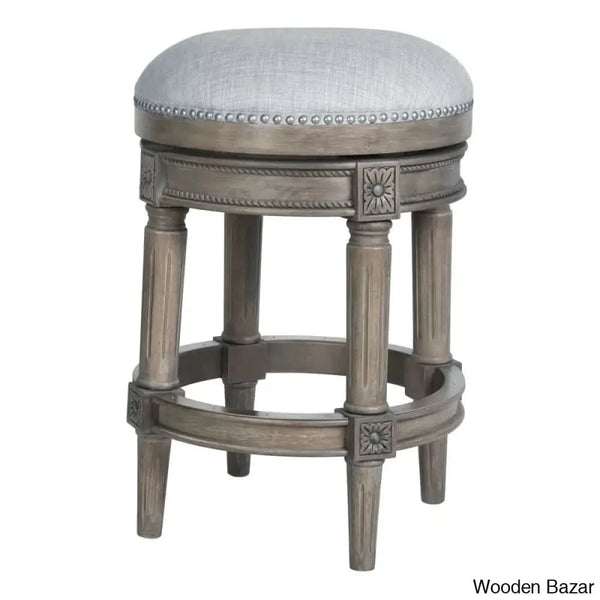 Meharo Swivel Upholstered Counter With Solid Wood Frame (Set Of 2)
