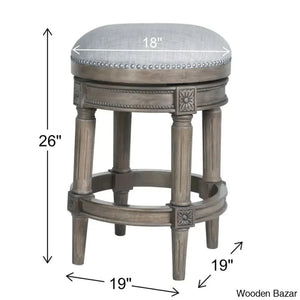 Meharo Swivel Upholstered Counter With Solid Wood Frame (Set Of 2)