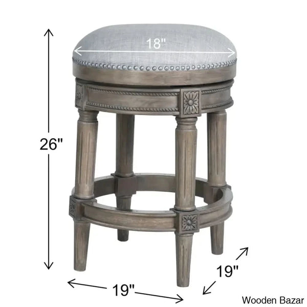 Meharo Swivel Upholstered Counter With Solid Wood Frame (Set Of 2)