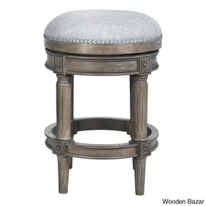 Meharo Swivel Upholstered Counter With Solid Wood Frame (Set Of 2)
