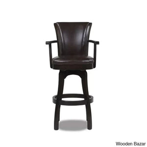 Meolaz Swivel Upholstered Counter And Bar Stool With Solid Wood Frame