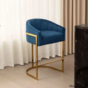 Mercew Swivel 27’’ Metal Tufted Counter And Bar Stool Blue / 1 Piece