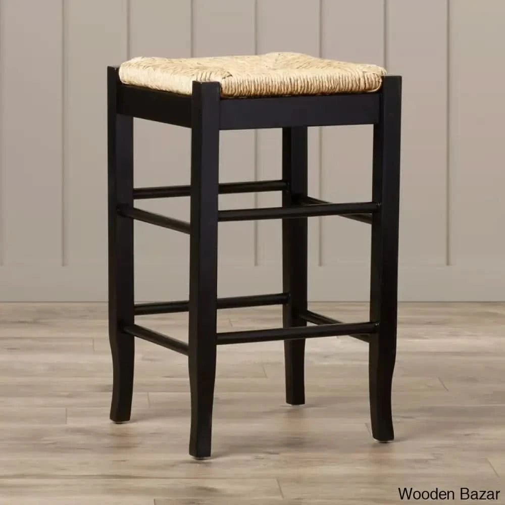 Miltonsburgz Swivel Bar & Counter Stool (Set Of 2)- Wooden Bazar Black / (24.5’’ Seat Height)