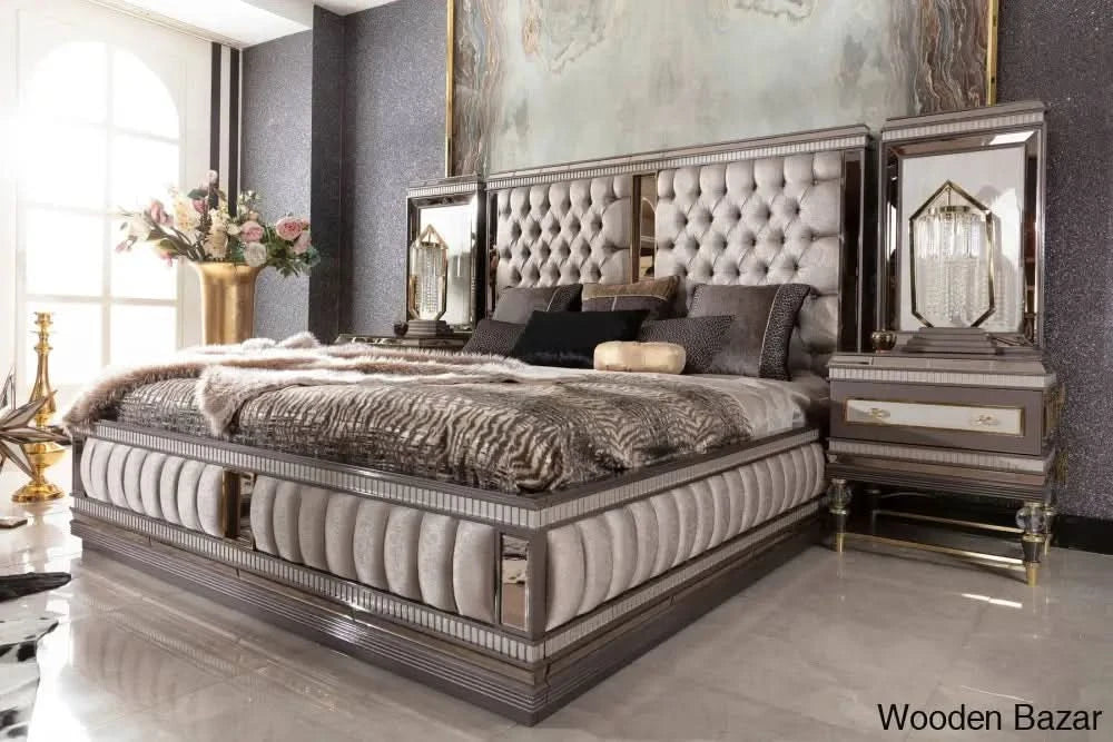 Luxury Bedroom Set with 2 Side Tabels