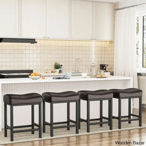 Mirenoe Saddle Swivel Upholstered 24’’ Kitchen Counter Stools Set Of 2