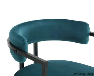 Modern Ivy Swivel Upholstered Hollow Counter And Bar Stool With Armrests And Footrests Barrel High