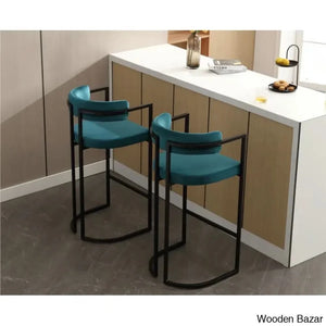 Modern Ivy Swivel Upholstered Hollow Counter And Bar Stool With Armrests And Footrests Barrel High