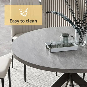Modern Round Dining Table Set | Space-Saving Leisure Coffee With 6 Chairs