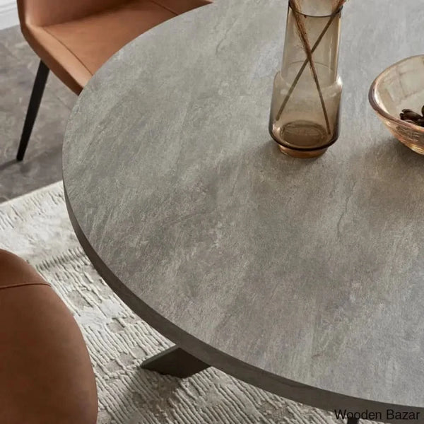 Modern Round Dining Table Set With Steel Legs – Stylish Kitchen For 4