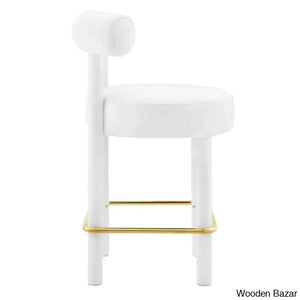 Modwayp Modern Sitting Stool With Metal Base - Wooden Bazar