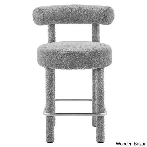 Modwayp Modern Sitting Stool With Metal Base - Wooden Bazar