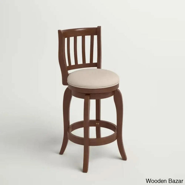 Morganc Swivel Upholstered Counter And Bar Stool With Solid Wood Frame