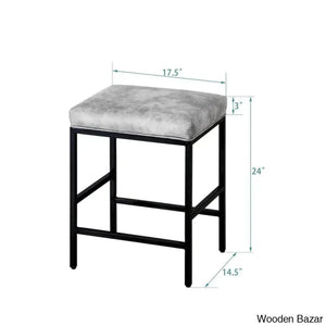 Munisen Swivel Upholstered 24’’ Counter And Bar Stool With Metal Frame (Set Of 2)