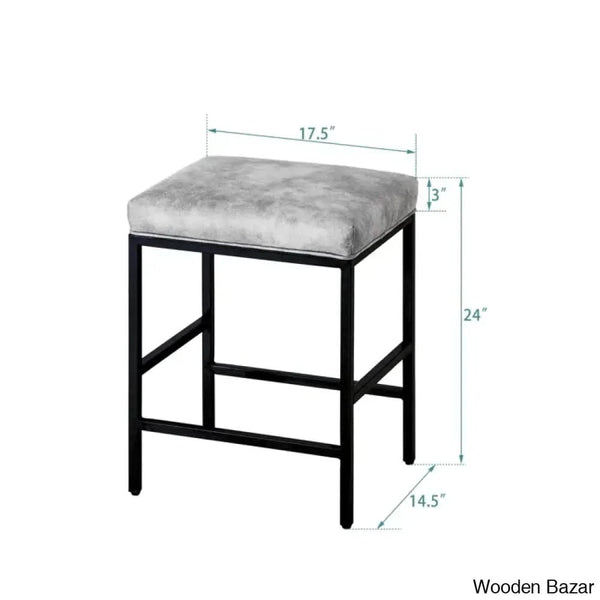 Munisen Swivel Upholstered 24’’ Counter And Bar Stool With Metal Frame (Set Of 2)
