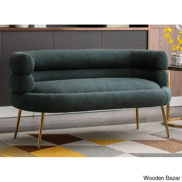 Arm Curved Loveseat Sofa-8