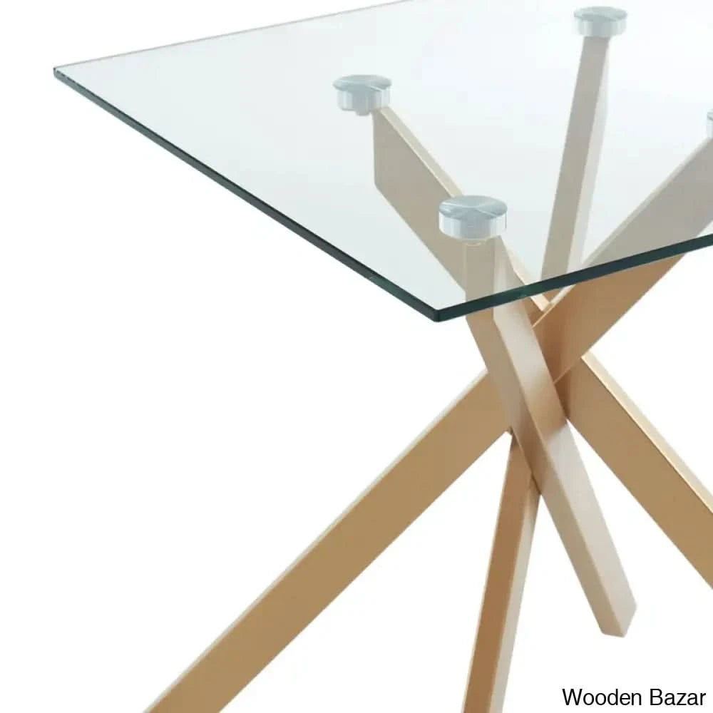 Naisaiahy Glass Top Coffee And Center Table Gold