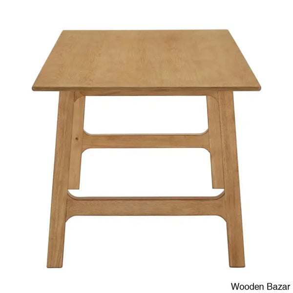 Nan Latest 5 Seater Trestle Dining Set - Wooden Bazar