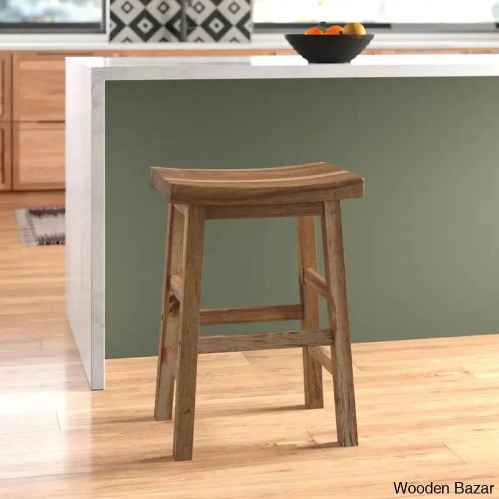 Nastyaz Swivel Industrial Rustic Solid Wood Metal Counter And Bar Stool (26’’ Seat Height)