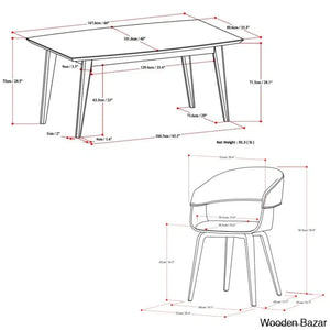 Nat Modern 6 Seater Dining Table Set