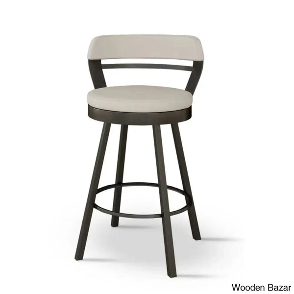 Neufeldo Swivel Upholstered Counter And Bar Stool With Metal Frame (Set Of 2)