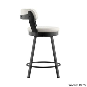 Nicksa Swivel Upholstered Counter And Bar Stool With Metal Frame (Set Of 2)